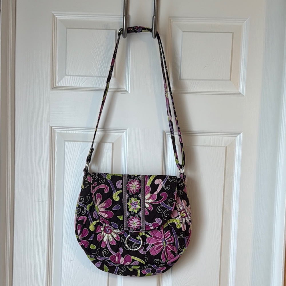Vera Bradley Black and Pink Floral Crossbody